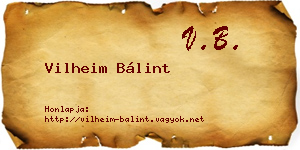Vilheim Bálint névjegykártya